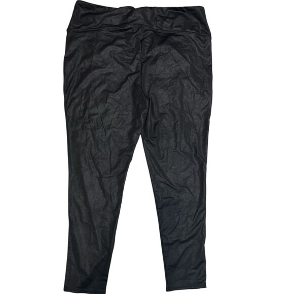 Seven Black Faux Leather Leggings Plus‎ Size XXL High Waist Size Edgy Clubwear - Picture 5 of 8